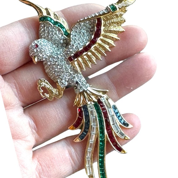 Lovely colorful crystal rhinestone  birds of paradise brooch rhinstones Dorlan - Picture 3 of 13